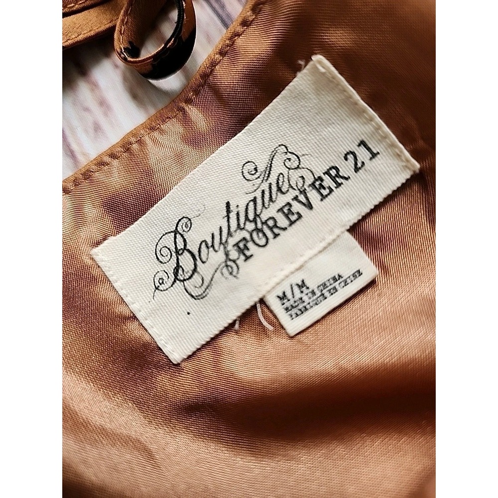 Forever 21 Boutique Dress M Horses Equestrian Rodeo Western Line‎ Dancing Copper - Picture 11 of 14